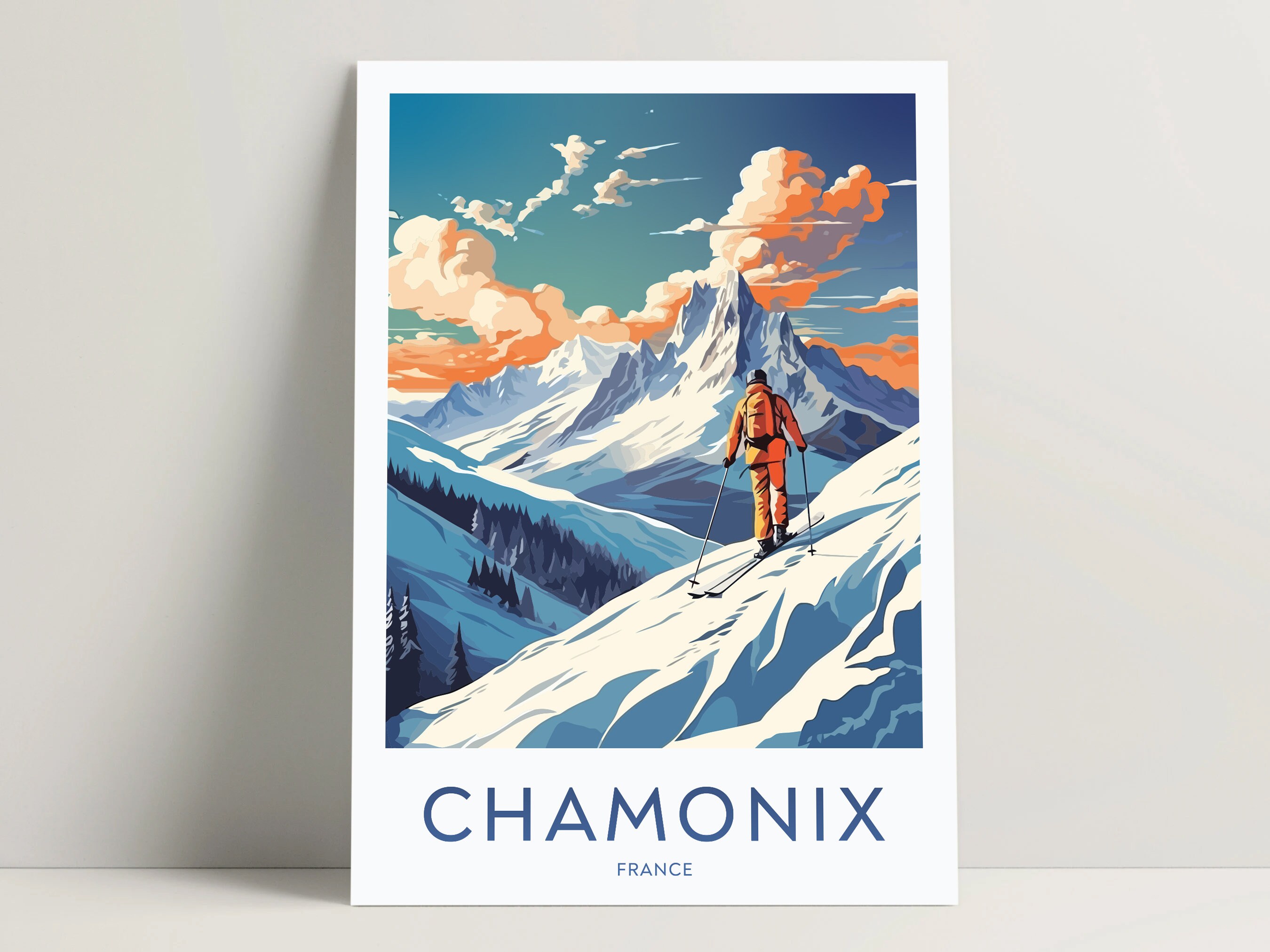 Chamonix Poster, Chamonix Digital Print Download, Chamonix Art Bedroom Decor, Chamonix Gifts Ideas, France Wall Art Decor | #011