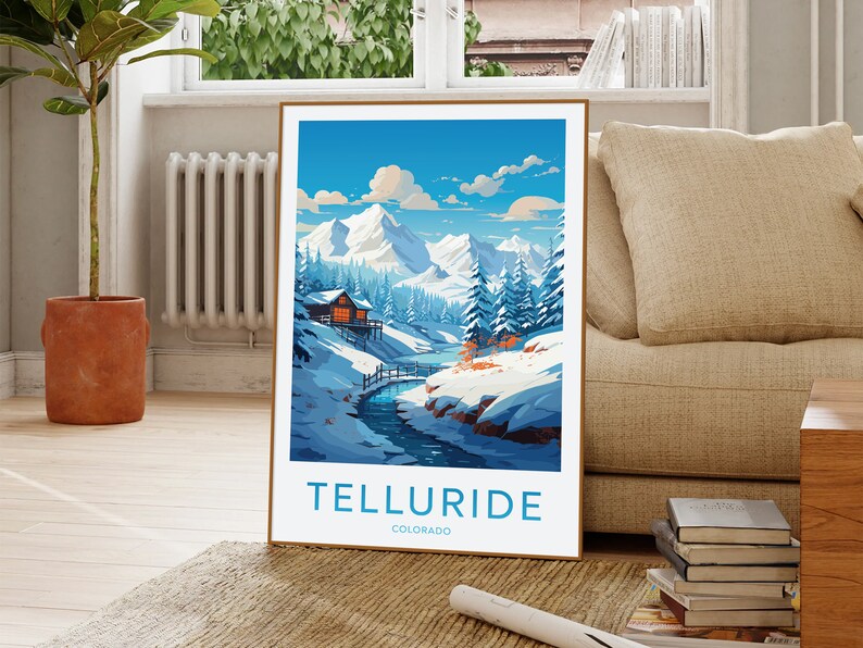 Telluride Colorado Winter Landscape Art Print (digital Download) - Etsy