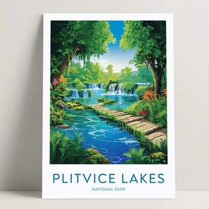 Plitvice Lakes National Park Poster, Plitvice Lakes Digital Print Download, Plitvice Lakes Gifts Ideas, Croatia Wall Art Decor | #050