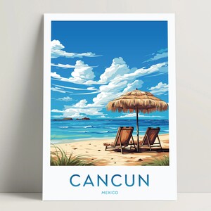 Cancun Poster, Cancun Digital Print Download Cancun Travel Poster Cancun Art Bedroom Decor, Cancun Gifts Ideas, Mexico Wall Art Decor | #075