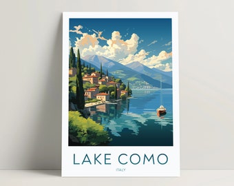 Lake Como Travel Print, Lake Como Wall Art, Lake Como Art Office Decor Lake Como Gifts Ideas Italy Poster Lake Como Poster Print | #009