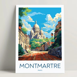 Poster Montmartre, téléchargement impression numérique Montmartre, décoration de chambre d'art Montmartre, idées cadeaux Montmartre, décoration d'art murale Paris | #120