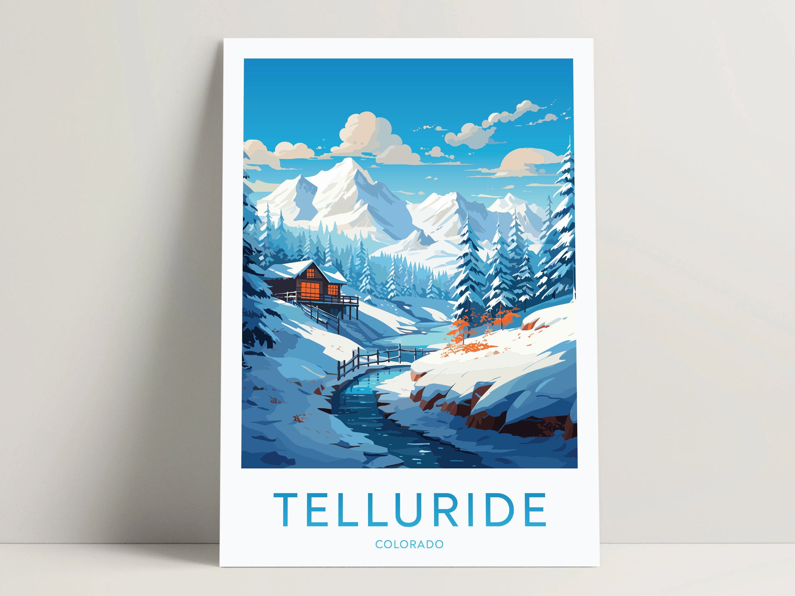 Telluride Colorado Winter Landscape Art Print (digital Download) - Etsy