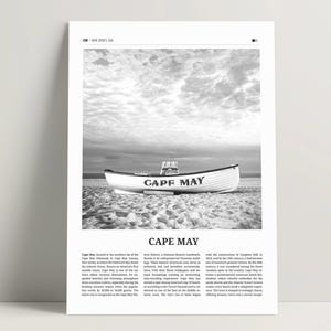 Cape May Print Black & White, Cape May Wall Art, Cape May Poster, Cape May Photo, Cape May Travel Poster, New Jersey Gift Ideas