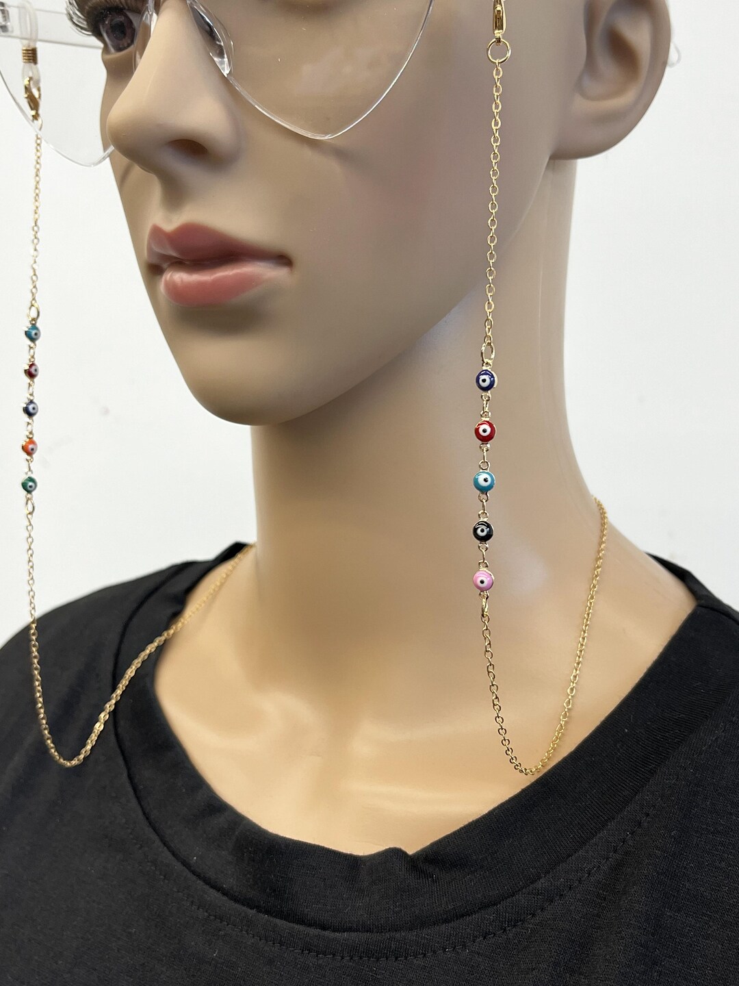 18K Gold Filling,devil's Eye Glasses Chain, Gold Chain, Silver Chain