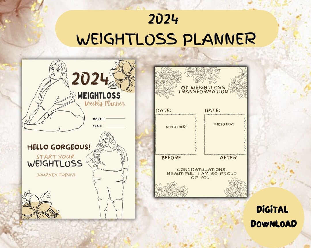 DIGITAL DOWNLOAD Planner Printable 2024 Weightloss Tracker - Etsy
