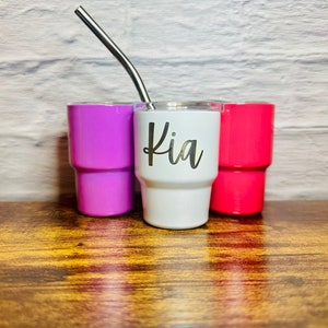Personalized Mini Tumblers - Great for girls nights and bachelorette parties.