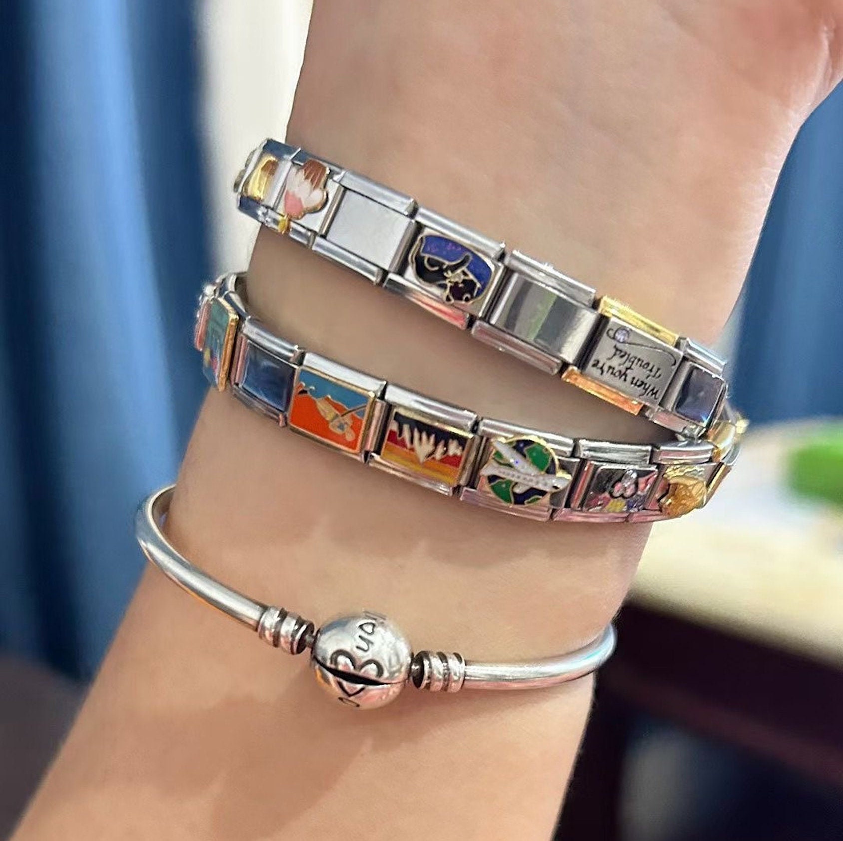 Star Moon Italian Charm Bracelets, 9mm Italian Animal Charm Bracelet