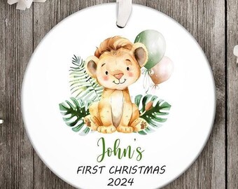 Baby's First Christmas Ornament 2024, First Christmas Boy Ornament, Custom Baby Boy Ornament, Baby Shower Gift, Baby Family Keepsake