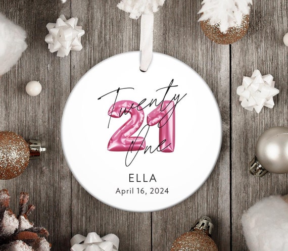 Personalized 21st Birthday Ornament, 21st Birthday Sis, 21st Birthday Gift for Her, Bff 21st Birthday Ideas, 21st Christmas Ornaments