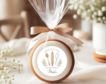 Baked With Love Labels,  Personalized Homemade Bakery Labels, From the Kitchen Of, Custom Bakery Stickers, 2” Round Matte Stickers