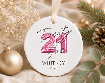 Personalized 21st Birthday Ornament, 21st Birthday Sis, 21st Birthday Gift for Her, Bff 21st Birthday Ideas, 21st Christmas Ornaments