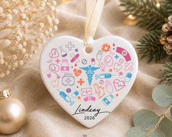 Custom Nurse Christmas Ornament, Nurse Ornament, Nursing School Student Gift, Nurse Graduation Gift, RN Christmas Gift