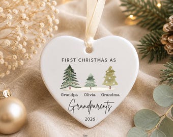 First Christmas As Grandparents Ornament, Grandparents First Christmas Ornament, Baby Ornament Gift Grandparent, Family Ornament