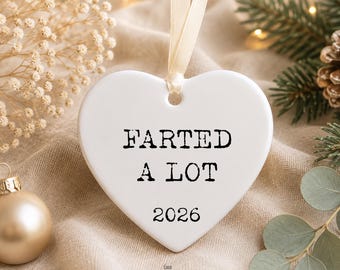 Farted A Lot Ornament, Funny Ornament, Gag Gift, Funny Christmas Ornament, Coworker Gift, Secret Santa Ornament