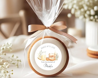 Personalized Baked With Love Sticker, Homemade Bakery Labels, From the Kitchen Of, Custom Bakery Stickers, 2” Round Matte Stickers
