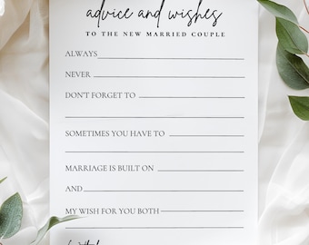 Advice for Newly Weds | Wedding Table Games, Wedding Games, Reception Games, Bundle, Wedding Bingo | Trivia Quiz  | Guess Who