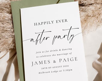 Happily Ever After Wedding Invitation: Evening Reception, A6 Matte Card