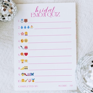 Emoji Quiz // Hen Party Games, Hen Do, Bridal Shower Games, Quiz, Bachelorette, Editable Template