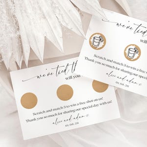Jetons boisson mariage, carte à gratter mariage, carte à gratter personnalisée, jeton boisson, cadeau de mariage unique, à gratter pour révéler