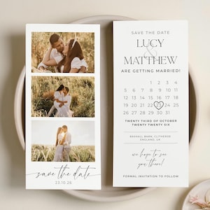 Photo Strip Save The Date // Save the Dates Photo Strip,  Save the Date Minimal, Modern Style,  Save the Date Wedding Photo Strip