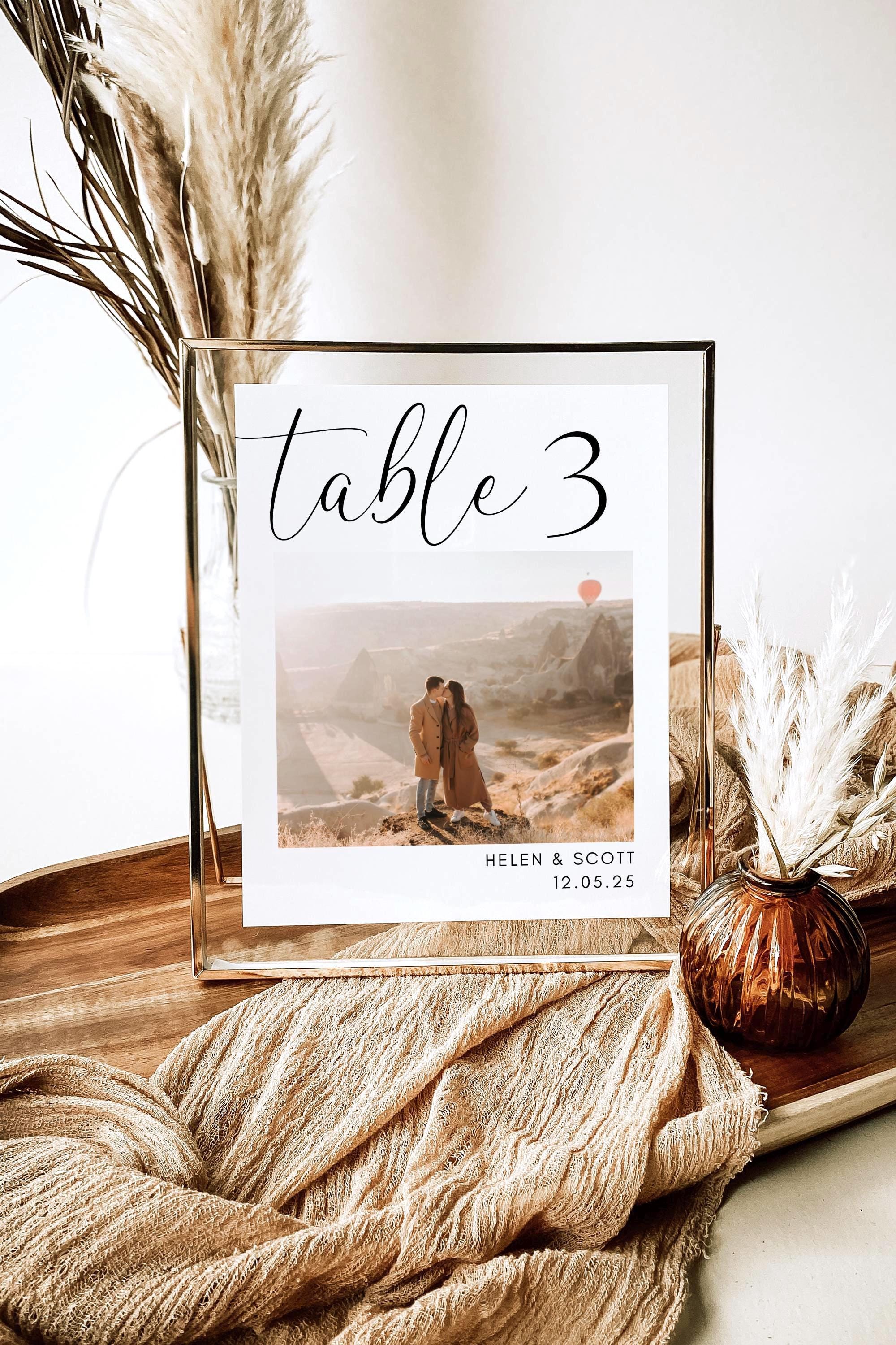 Wedding Reception Table Numbers // Photo Table Numbers, Modern Wedding ...
