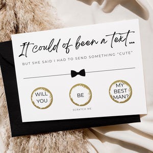 Best Man Proposal Card, Scratch Card, Best Man Proposal, Groomsman Proposal, Scratch to Reveal, Best Man Card, Custom Best Man Card