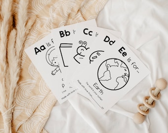 ABC Coloring Book Baby Shower // ABC Coloring Book, baby shower abc book, coloring pages, babys first abc book