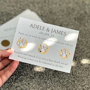 Cadeaux de mariage pour invités, Carte à gratter mariage, Carte à gratter personnalisée, Jeton de boisson, Cadeau unique pour mariage, Cartes à gratter