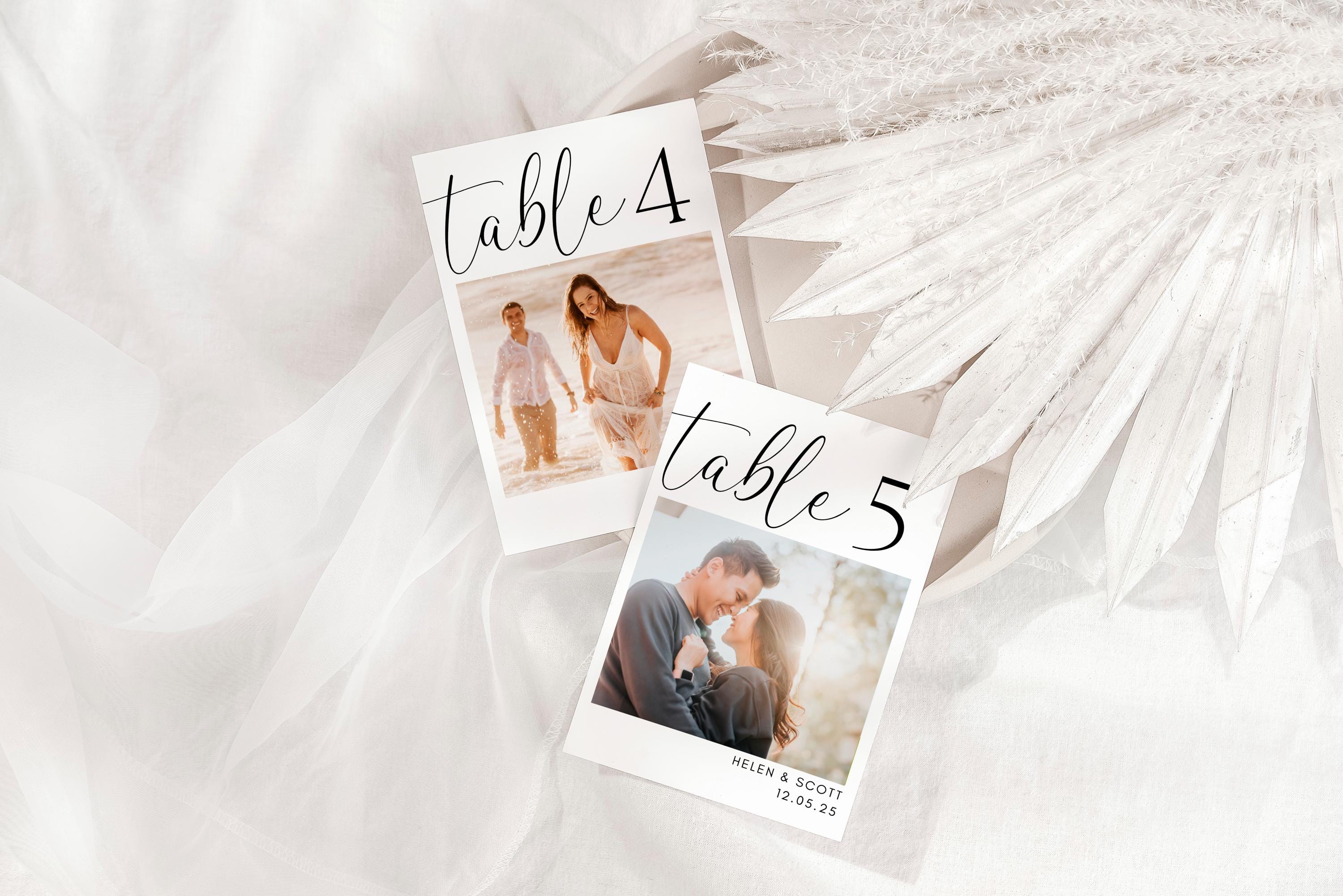 Wedding Reception Table Numbers // Photo Table Numbers, Modern Wedding ...