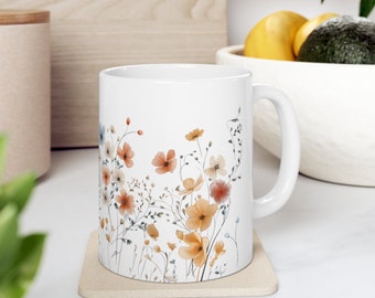 Flower print Ceramic Mug 11oz