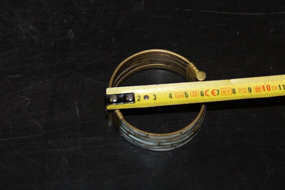 Bracciale Vintage Artigianale in Ottone e Osso 1980 India View 3