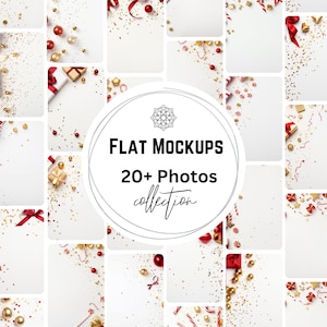 Flatlay Mockup Bilder, Stock Fotografie, Flache Fotos, Flache Fotos, gestaltete Stock Fotografie, Weihnachtsfotos, Weihnachtsbilder, Rot