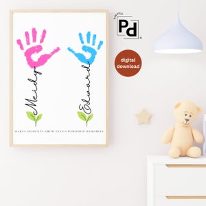 Customable mum gift personalised mum gifts ideas DIY mum's birthday Baby keepsake hand print kids gift for mommy mothers day handprint art