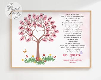 Teacher Appreciation Fingerprint Art: gepersonaliseerd klascadeau (digitale download)