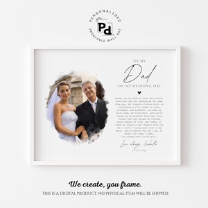 Father Wedding Gift, Wedding Gift For Dad, Gift From Daughter, Custom Portrait Art, Dad Gift From Bride, Father of The Bride, Parent Gift