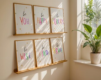 Insiprationele kinderen woord positieve vibes voor kinderkamer ontwerpideeën kinderkamer kunst aan de muur motivatie woord ontwerp speelkamer kinderen school ontwerp