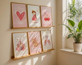 Babykamerdecoratie eenhoorn: set van 6 aangepaste prints (digitale download)