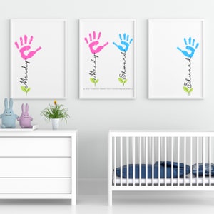 Customable mum gift personalised mum gifts ideas DIY mum's birthday Baby keepsake hand print kids gift for mommy mothers day handprint art image 4