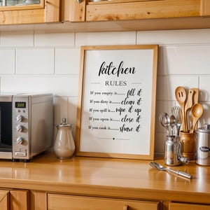 Kitchen Rules Sign: Printable Wall Art (digital Download) - Etsy