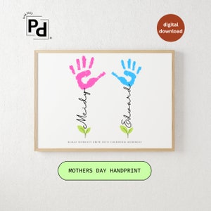 Customable mum gift personalised mum gifts ideas DIY mum's birthday Baby keepsake hand print kids gift for mommy mothers day handprint art image 6