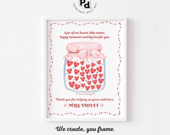 Bedankt leraar cadeau, afdrukbare aandenken cadeau, klas decor kunst, aangepaste poster einde schooljaar, motivatie digitale print kunst aan de muur