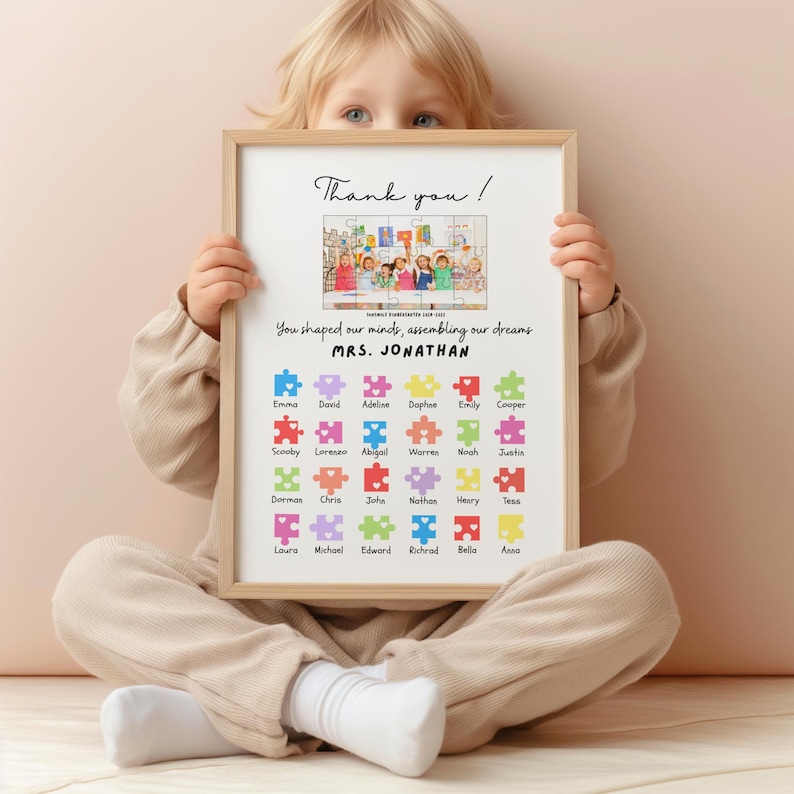 Personalized Teacher Appreciation Puzzle Print: Custom Farewell Gift ...