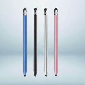 2 Pcs Colorful Stylus Pens with high accuracy rubber Tips. Touchscreen Pen for Android Ipad Iphone Tablet PC. Great for gifts.