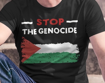 Free Palestine T-Shirt, Free Gaza Tshirt, Stop the genocide T-Shirt, Stop the War, Palestinian Flag Tee, Peace in Gaza, Gildan 64000