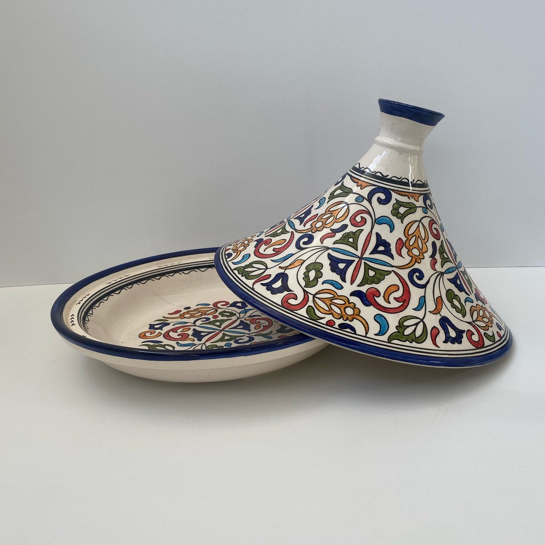 Ceramic Tagine Cooking Pot Slow Cooker Hand Painted Clay Pot Etsy