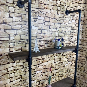 Industrial Pipe Shelf, Custom Size Bookshelf, Hand Crafted, Rustic Shelf, Industrial Furniture, Book Rack