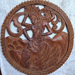 Hindu Wood Wall Plaque