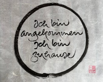 Thich Nhat Hanh Calligraphy Spiritual Art Buddhist Art Meditation Zen Sayings Wisdom Black/White Original Religious Mindfulness