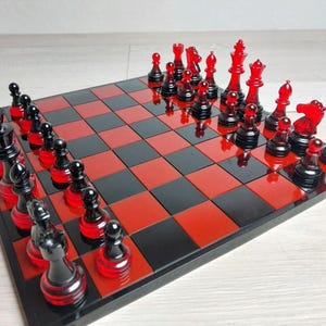 チェス盤付きカスタムチェスセット | キングのサイズ 7 cm (2.75